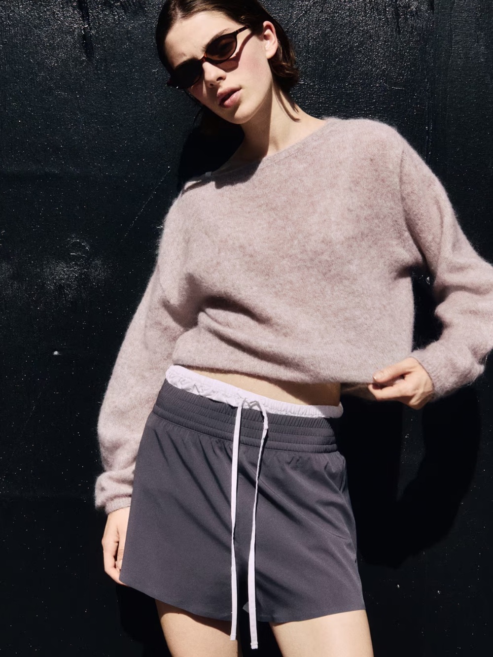 H&M XL Light Dusty Pink Boat Neck Fine Knit Sweater